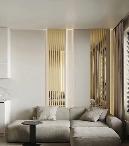 Set 3 Mirror Wall Decor Gauge Strips DFA (Golden stripes on the wall) Size 12.4m - 10-30mm (Y00003)