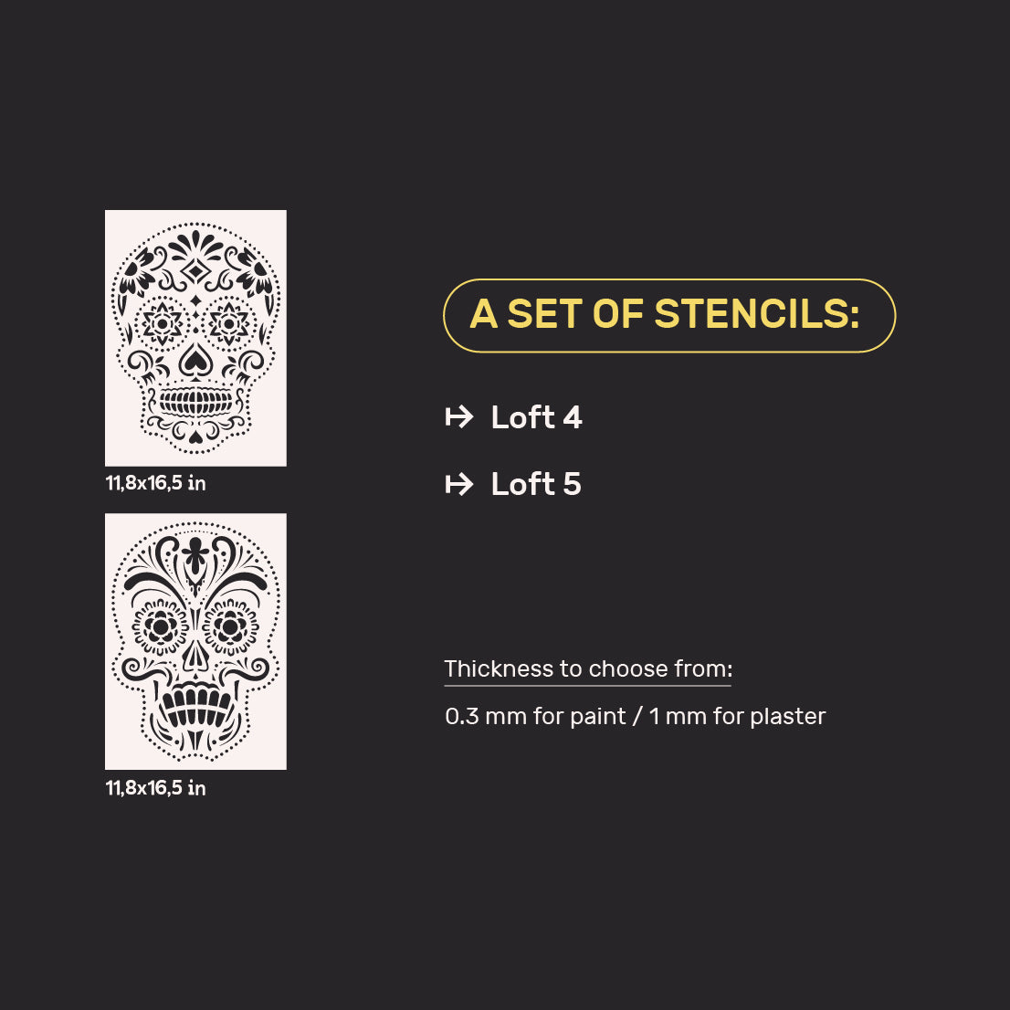 Set for decorating walls for plaster and paint 33 (Loft 4 + Loft 5) 0.3-1 mm (N00033)