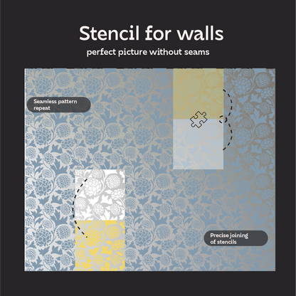 DFA Reusable Stencil "Nature" for Plaster and Paint 0.3–1 mm – William Morris Collection (P00190)