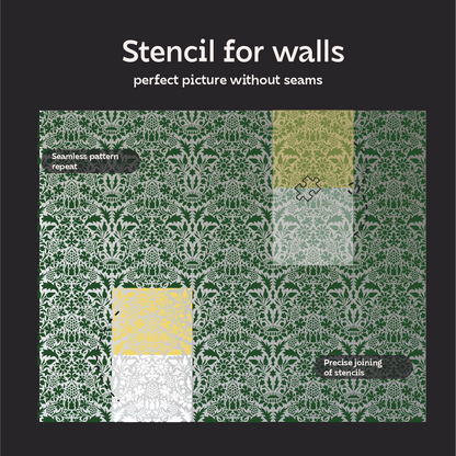 DFA Reusable Stencil "Nature" for Plaster and Paint 0.3–1 mm – William Morris Collection (P00191)