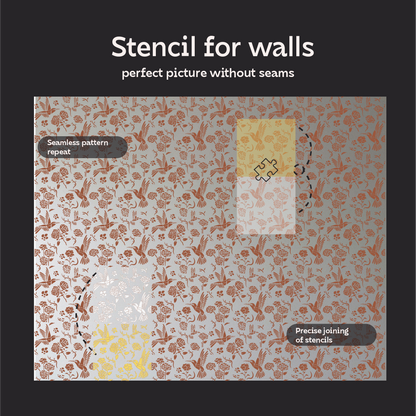 DFA Reusable Stencil "Nature" for Plaster and Paint 0.3–1 mm – William Morris Collection (P00183)