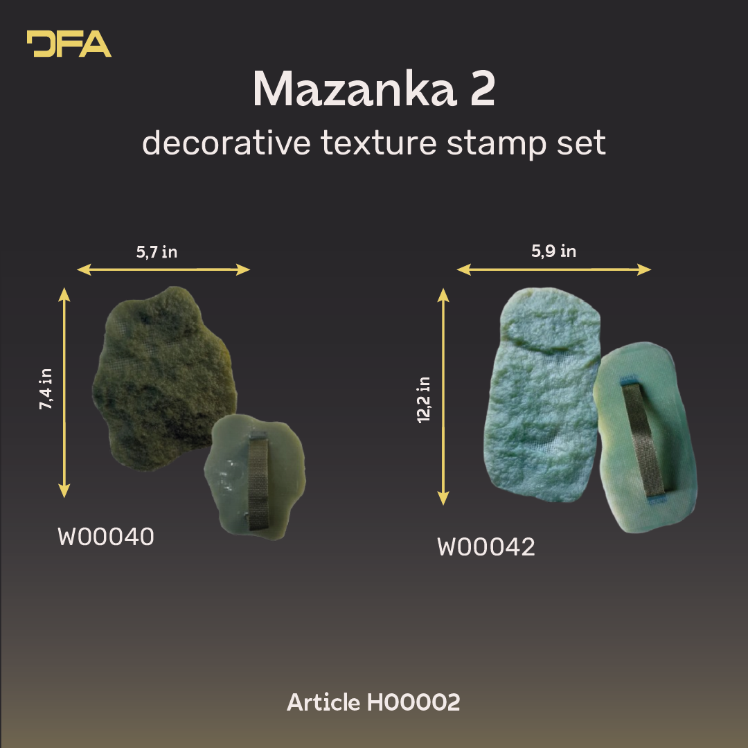 Embossed wall decor: set of 2 silicone stamps DFA Paint brush with handle (H00002)