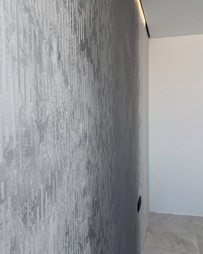 Modern design with stencil DFA Geometry for decorative plaster and paint 0.3-1 mm (G00012-d)