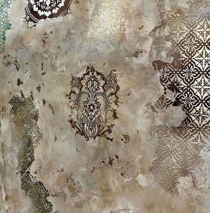 Elegant wall pattern with stencil DFA Damask 0.3-1 mm (D00025)