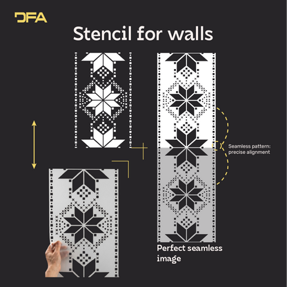 Stylish Ukrainian ornament easily with DFA Vyshyvanka stencil 0.3-1 mm (Z00088)