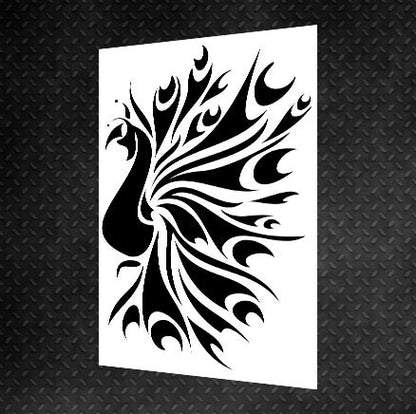 DFA Stencil Peacock reusable for decorative plaster and paint 0.3-1mm (J00022)