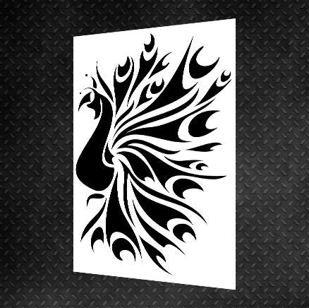 DFA Stencil Peacock reusable for decorative plaster and paint 0.3-1mm (J00022)