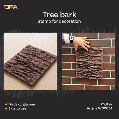 Silicone impression for tree bark decoration W00034
