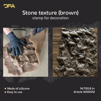 Silicone impression for decoration Stone texture (brown) W00012