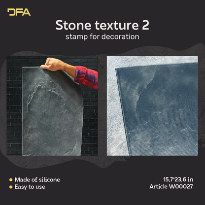 Silicone impression for decoration Stone texture 2 (black) W00027