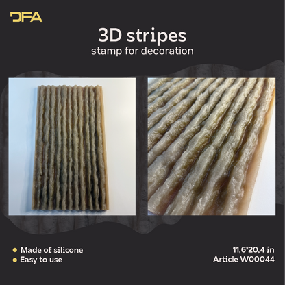 Stamp 3D strips relief lines thickness 2cm (W00044)