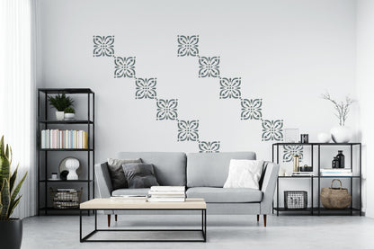 Reusable stencil for decoration DFA square pattern, for putty and paint, 0.3-1mm (K00048)
