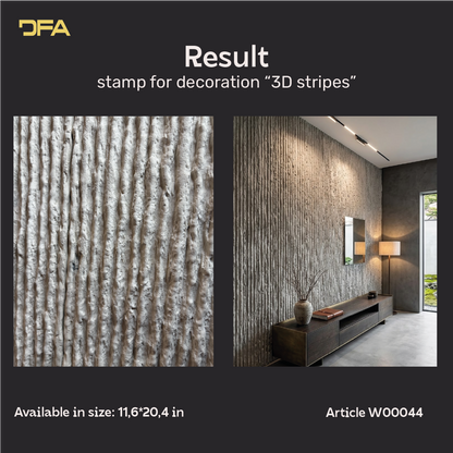 Stamp 3D strips relief lines thickness 2cm (W00044)
