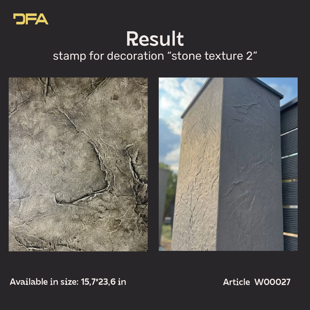 Silicone impression for decoration Stone texture 2 (black) W00027