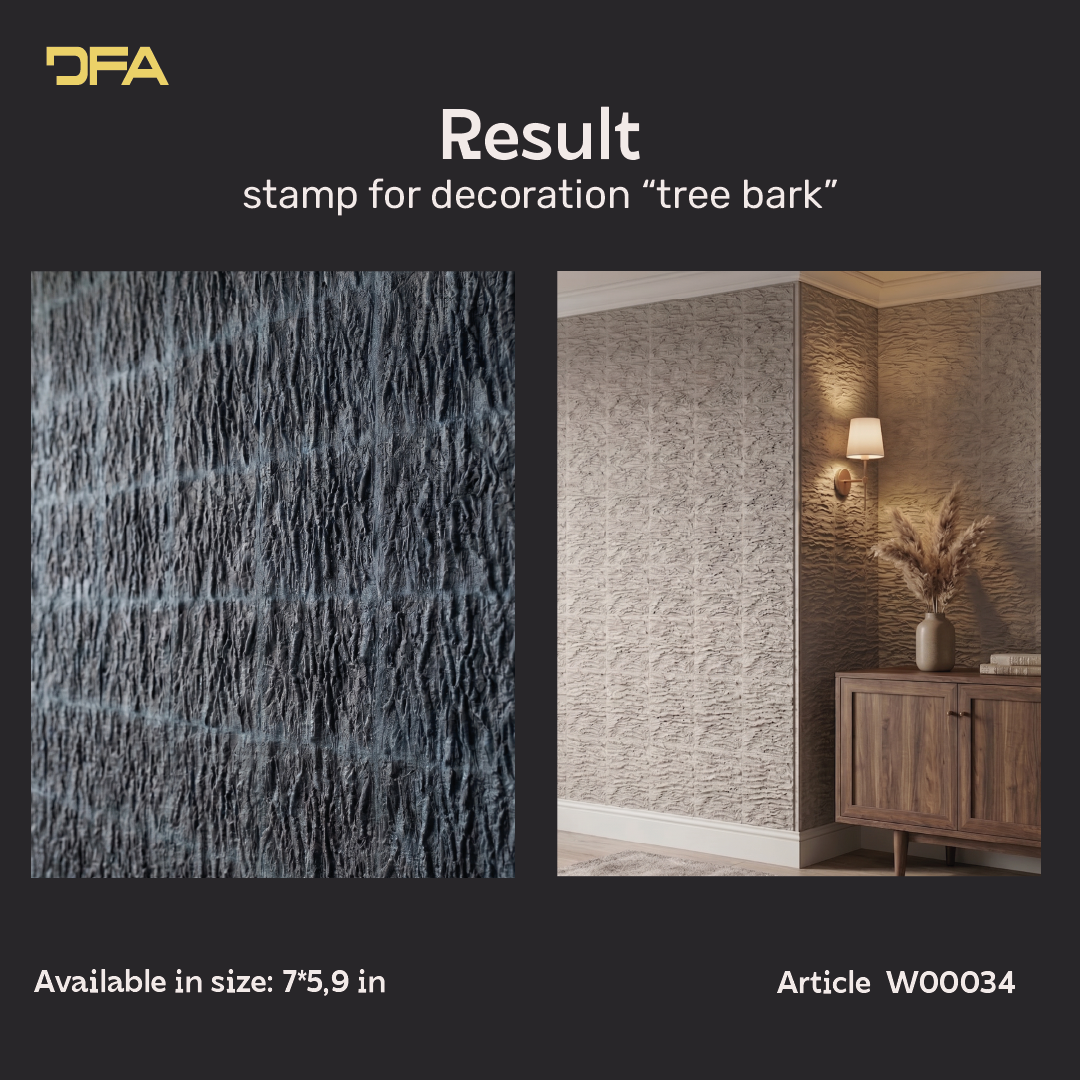 Silicone mold for tree bark decoration W00034