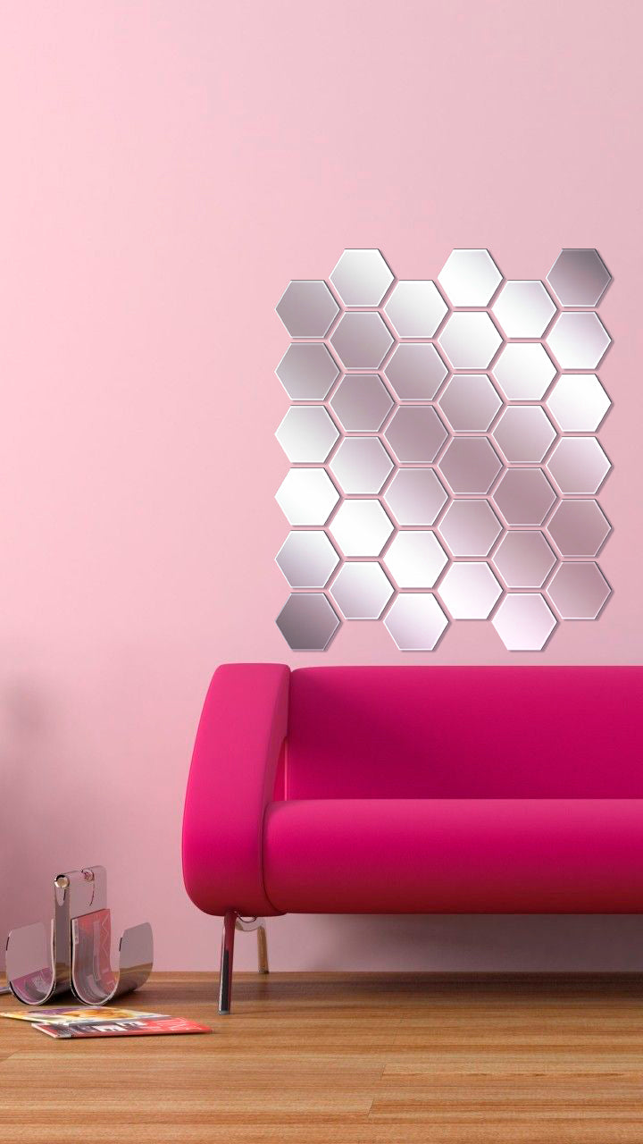 DFA Honeycomb Mirror Decor: A Modern Geometric Accent for Any Space, 18pcs/36pcs (YA00028)