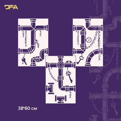 Reusable stencil DFA for decorative plaster Loft 23 (L00032)