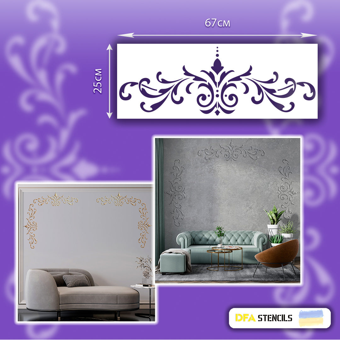 Stencil DFA Border, stencil for putty and paint 0.3-1mm (B00052)