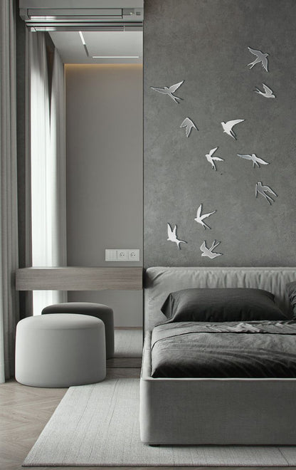 Create your own design: Mirror Birds for unique compositions, 11 pcs/21 pcs/31 pcs, 11 pcs, Gold