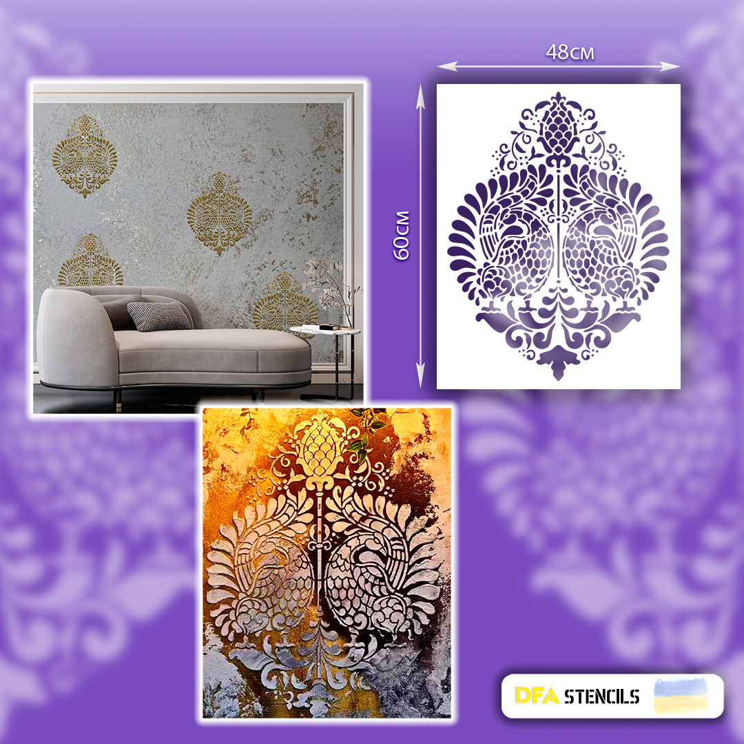 Elegance and classic with DFA stencil Royal Damask 0.3-1 mm (D00022)