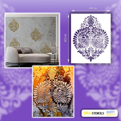 Elegance and classic with DFA stencil Royal Damask 0.3-1 mm (D00022-d)