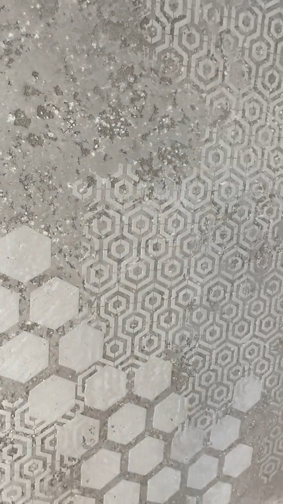 Wall decor with stencils DFA (Geometry 25 + Geometry 32) for plaster and paint 0.3-1 mm (N00133)