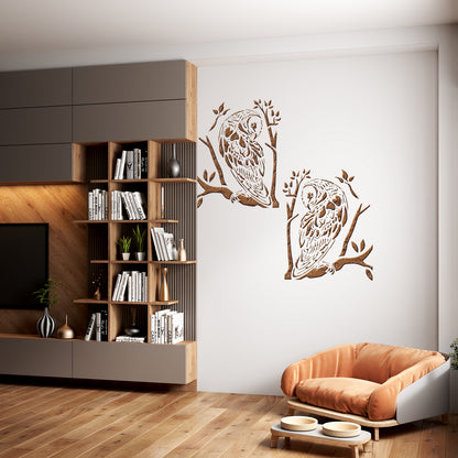 Stencil Owl DFA animals for walls for plaster and paint 0.3-1mm (J00046)