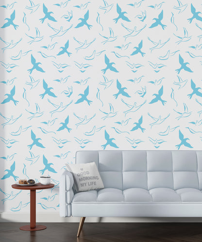 Stencil Birds DFA animals for walls for plaster and paint 0.3-1mm (J00035)
