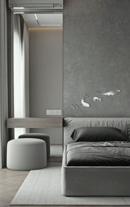 Quick wall update: Self-adhesive fish mirror decor from DFA, 5 pcs (YA00026)