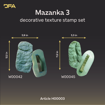 Become a decoration master: set of 2 stamps DFA Masanka for stylish relief patterns (H00003)