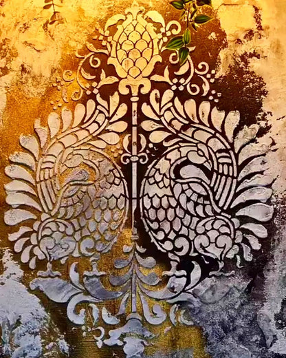 Elegance and classic with DFA stencil Royal Damask 0.3-1 mm (D00022-d)