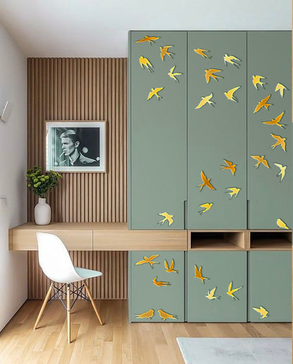 Create your own design: Mirror Birds for unique compositions, 11 pcs/21 pcs/31 pcs, 31 pcs, Silver