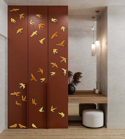 Create your own design: Mirror Birds for unique compositions, 11 pcs/21 pcs/31 pcs, 31 pcs, Gold