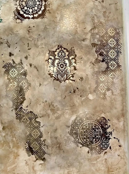 Elegant wall pattern with stencil DFA Damask 0.3-1 mm (D00025)