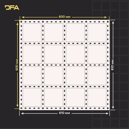 Stylish square stencil DFA - easy to create a pattern on walls 0.3-1 mm (K00131)