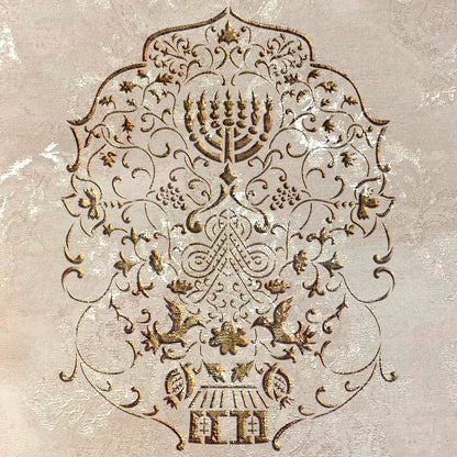 Reusable stencil DFA for decorative plaster and paint Oriental pattern 0.3-1mm (V00070)