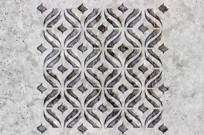 Reusable stencil DFA for decorative plaster and paint Oriental pattern 0.3-1mm (V00069)