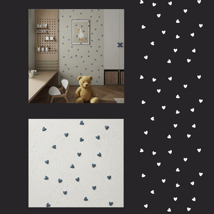 Hearts on the walls – a magical atmosphere for a child's room with DFA 0.3–1 mm (E00101)