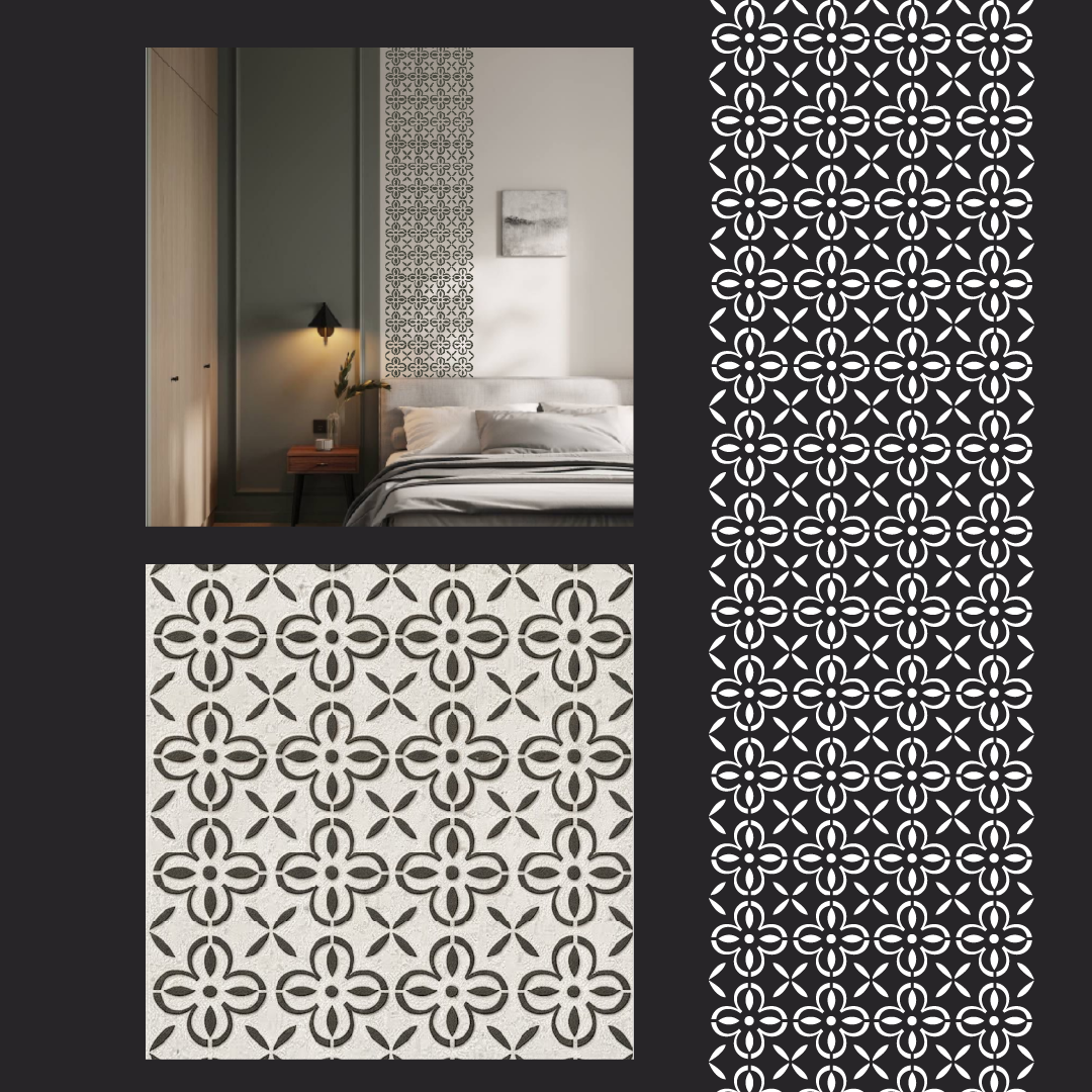 Square Patterns for Vibrant Interiors: DFA 0.3–1 mm Decorative Stencil (K00140)