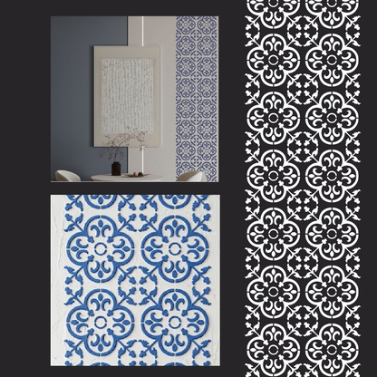 Square Patterns for Vibrant Interiors: DFA 0.3–1 mm Decorative Stencil (K00139)