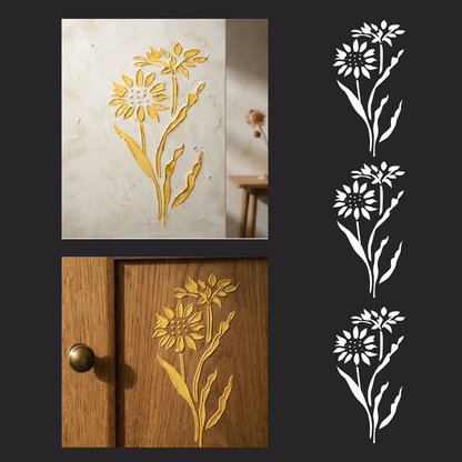 DFA "Flower" Stencil for Decoupage on Interior Decor Items (P00203)