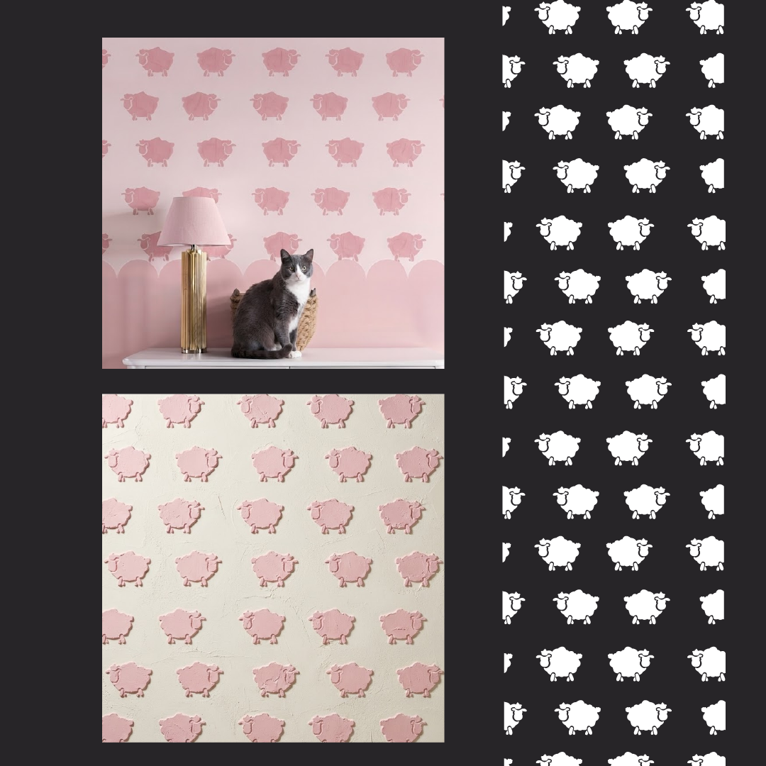 "Sheep" Wall Mural — a magical nursery atmosphere with DFA 0.3–1 mm (E00093)