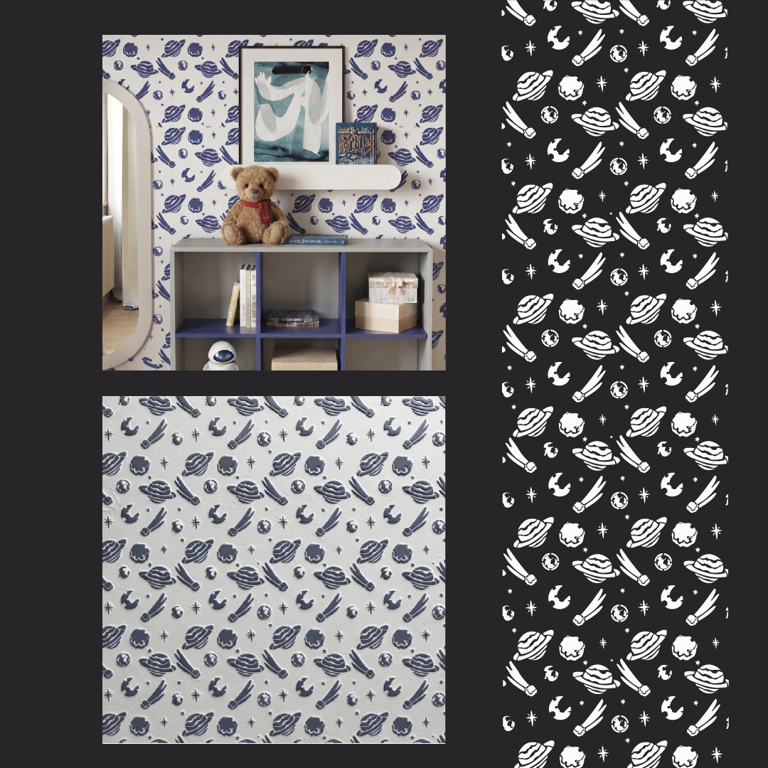 Space-themed walls — a magical nursery atmosphere with DFA 0.3–1 mm (Е00091)