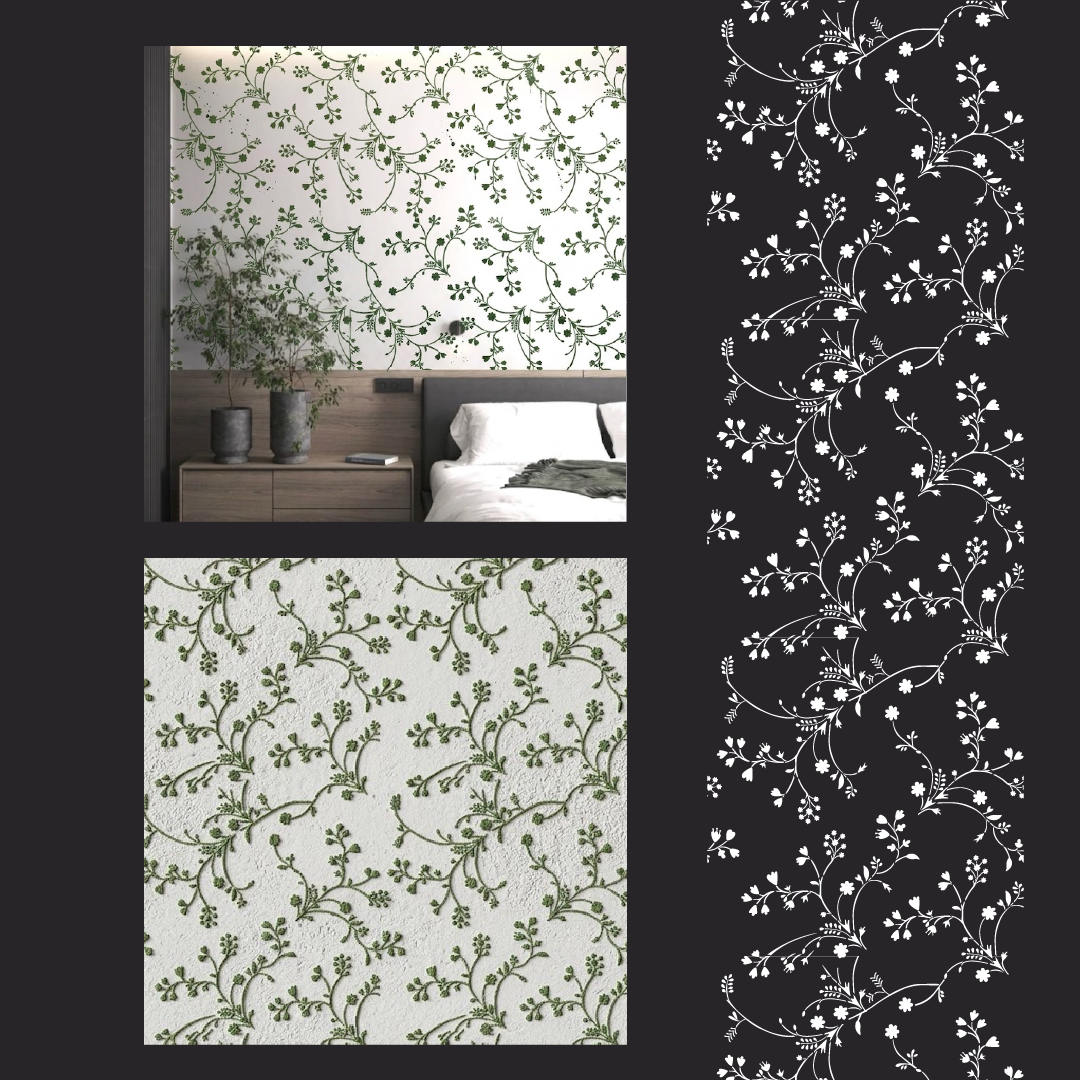 DFA Reusable Stencil "Nature" for Plaster and Paint 0.3–1 mm  (P00194)