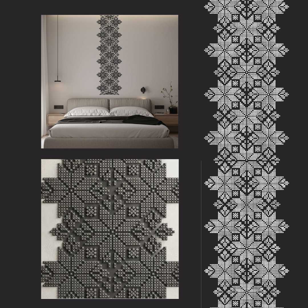 Stylish Ukrainian ornament easily with DFA Vyshyvanka stencil 0.3-1 mm (Z00090)