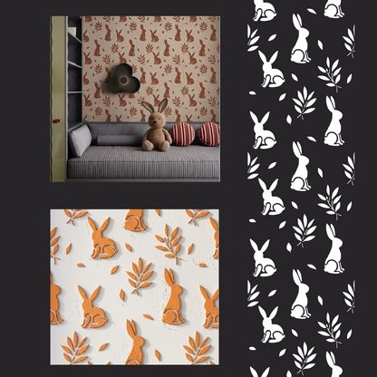 Rabbits on the walls – a magical atmosphere for a child's room with DFA 0.3–1 mm (E00097)