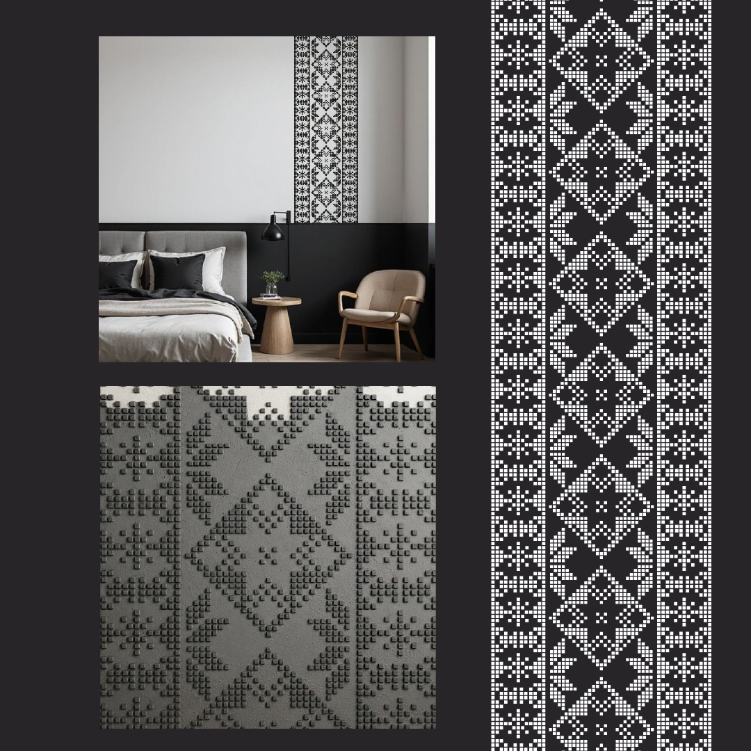 Stylish Ukrainian ornament easily with DFA Vyshyvanka stencil 0.3-1 mm (Z00091)