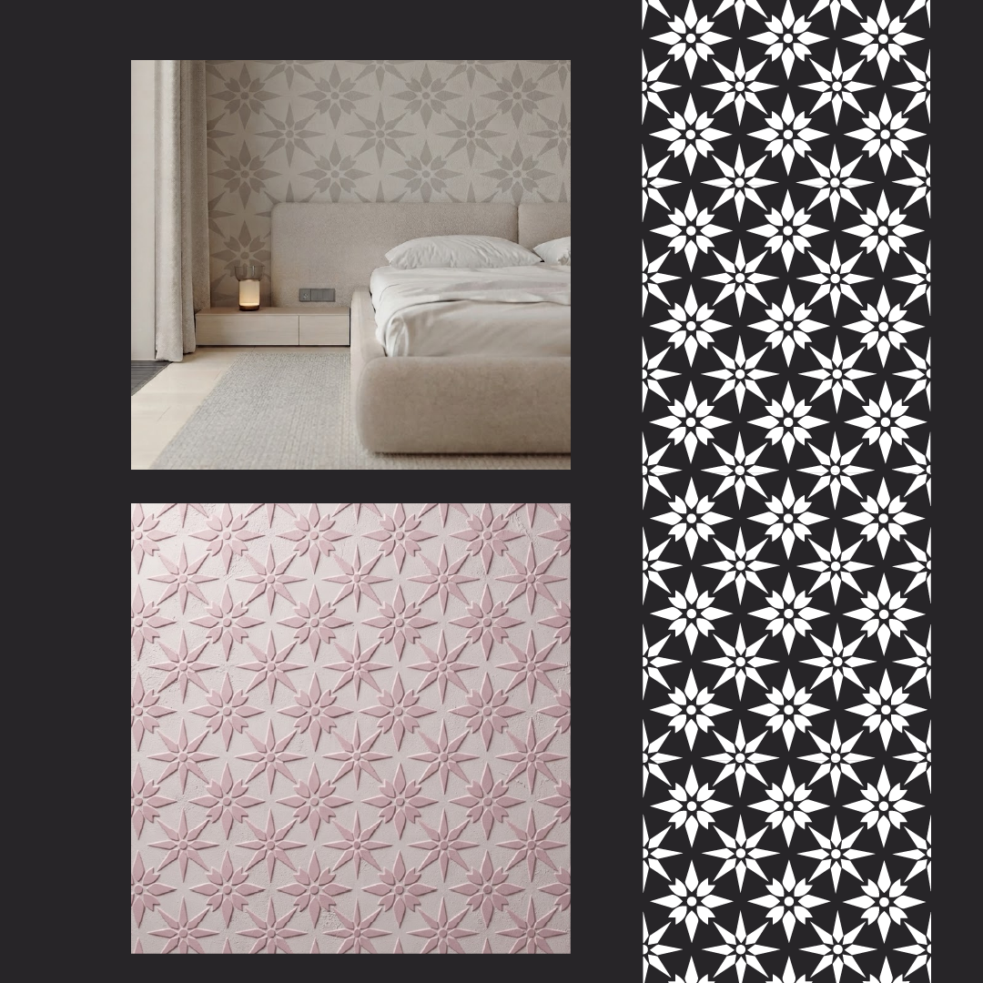 Create modern designs easily with the DFA Geometric Pattern 0.3-1 mm stencil (G00165)