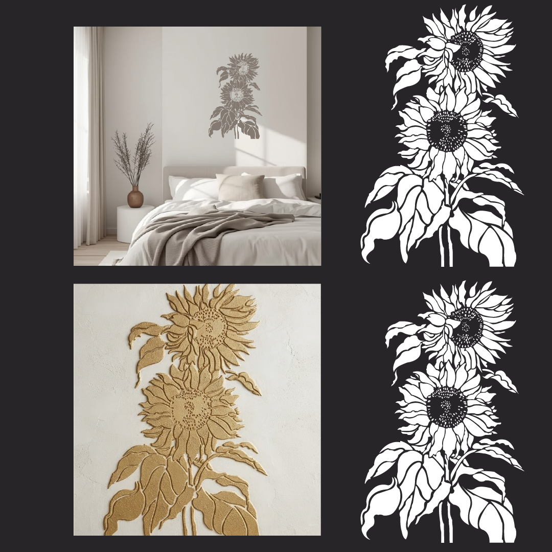 DFA Reusable Stencil "Nature" for Plaster and Paint 0.3–1 mm  (P00195)