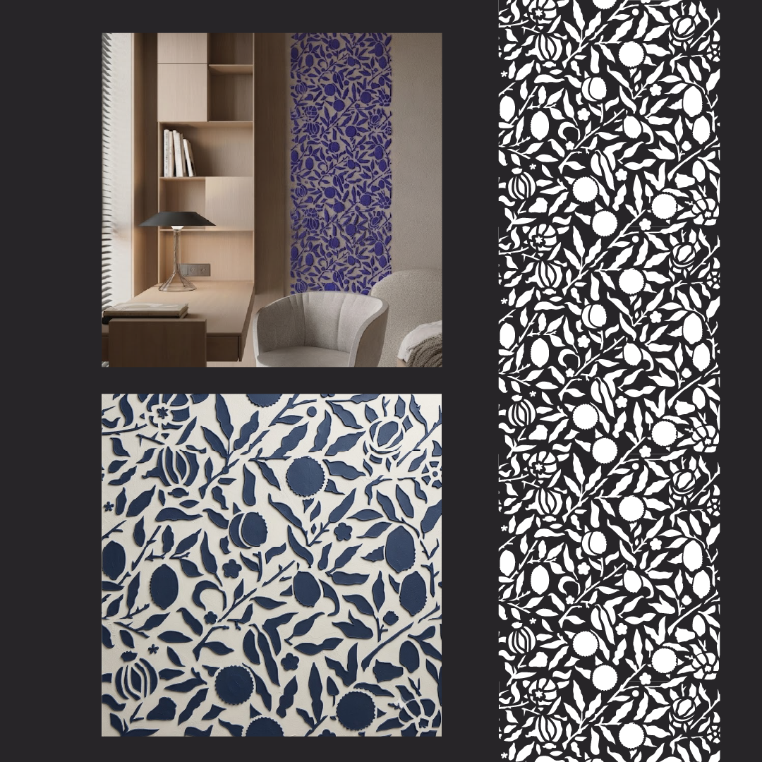 DFA Reusable Stencil "Nature" for Plaster and Paint 0.3–1 mm – William Morris Collection (P00188)
